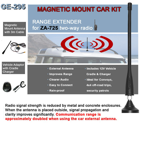 Magnetic mount Car Kit<br />Includes Magnetic base with 3m cable, Antenna, Vehicle charger & Cradle